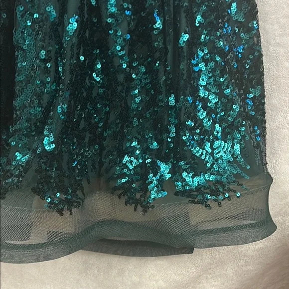 Emerald Green Sleeveless Crew Neck A-line Dress - Picture 5 of 16